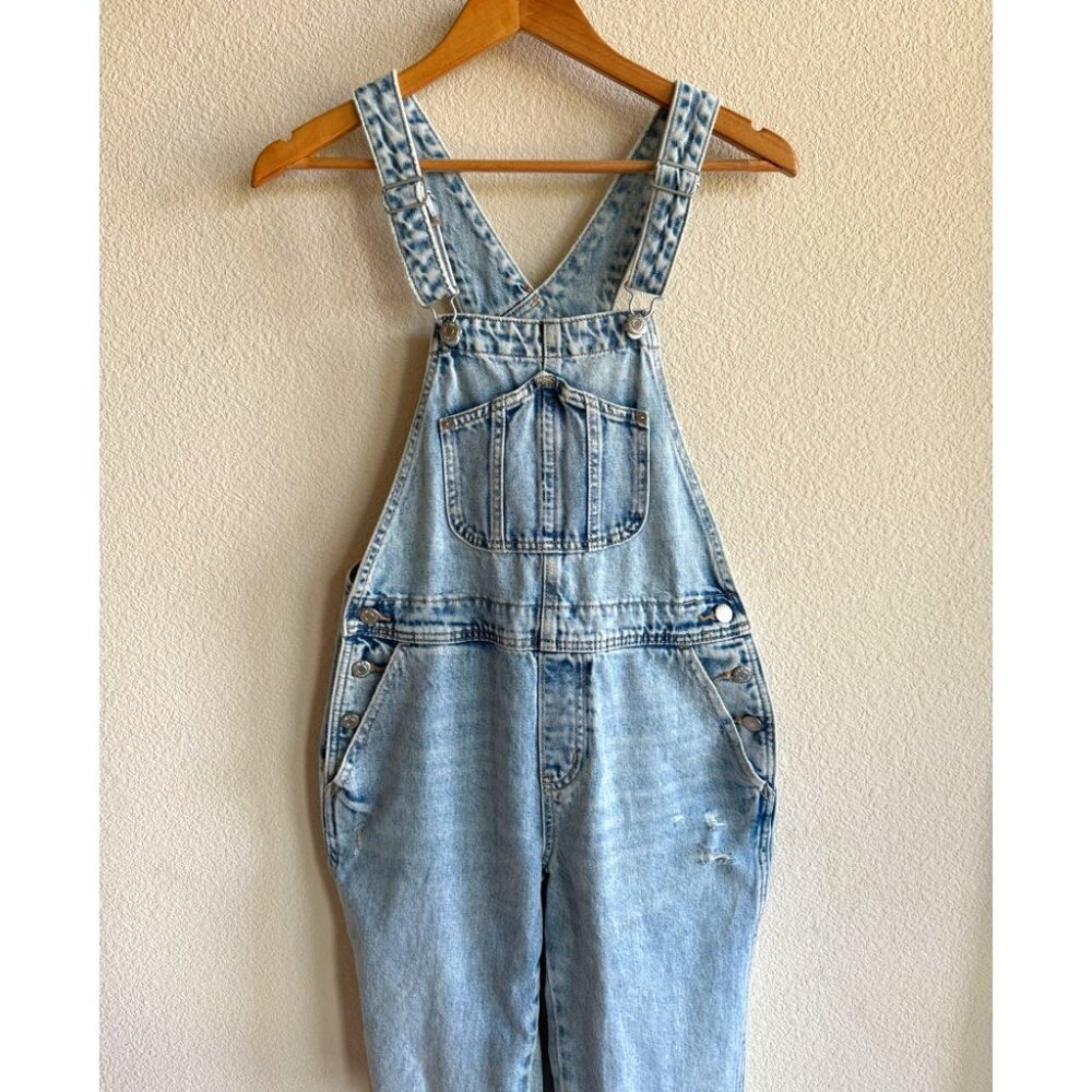 Slouchy Straight Ripped Workwear Jean Overalls - Picture 3 of 9